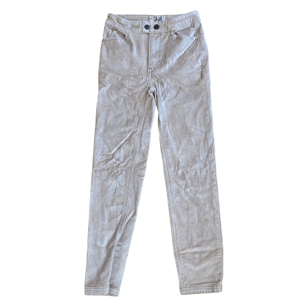 Free PeopleVelvet Corduroy High Rise Skinny Pants Taupe Womens Size 24